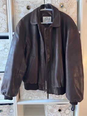 Remy Brown Leather Bomber Jacket (open to offers)